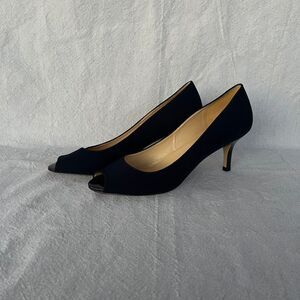 Bruno Magli High heel Navy blue pumps open toed size 9‎
